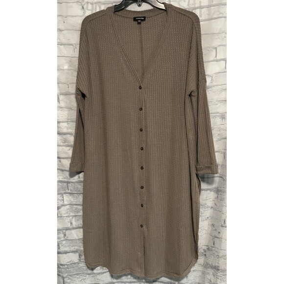 Sweaters - Mittoshop Cardigan Womens S/M Brown Button Front Long Sleeve Side Slit